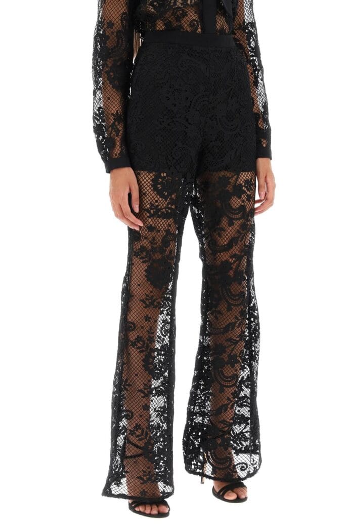 Self Portrait Bootcut Pants In Floral Lace