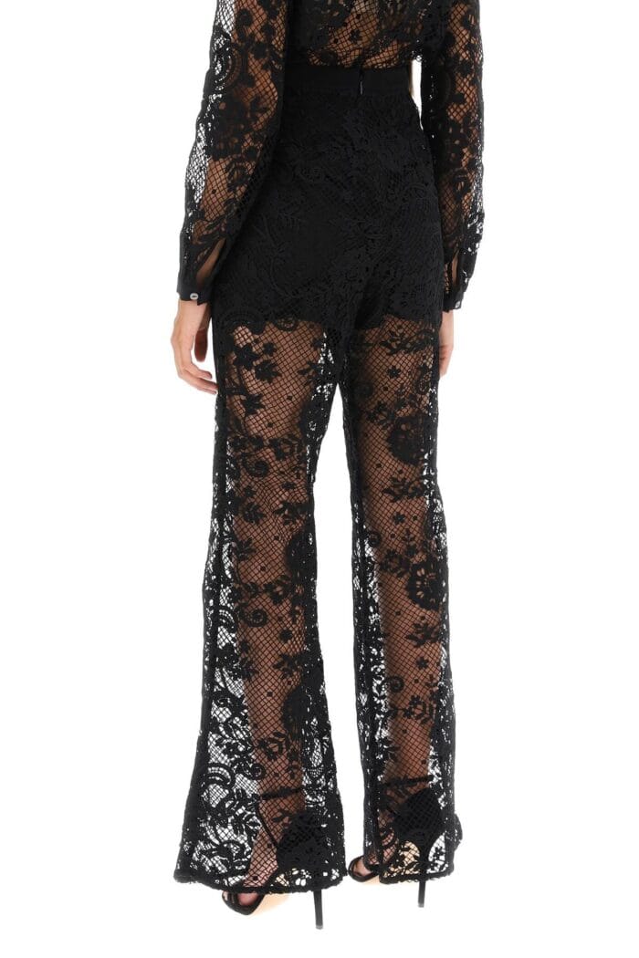 Self Portrait Bootcut Pants In Floral Lace