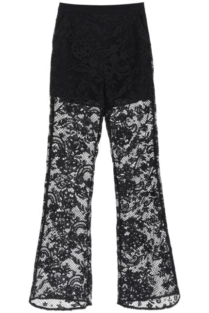 Self Portrait Bootcut Pants In Floral Lace