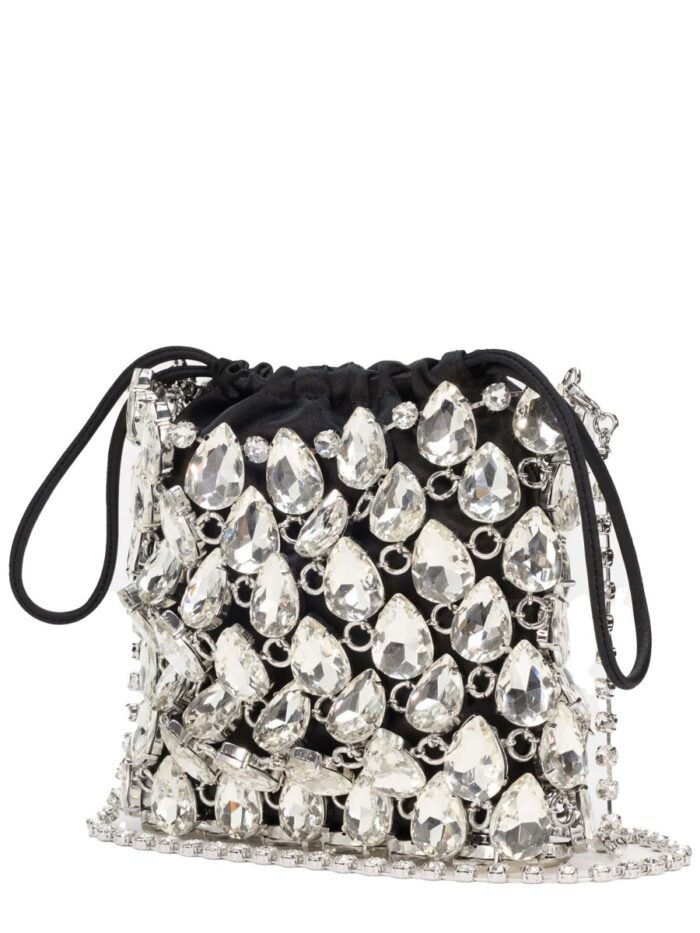 SELF-PORTRAIT BORSA MINI IN MAGLIA METALLICA CON CRISTALLI