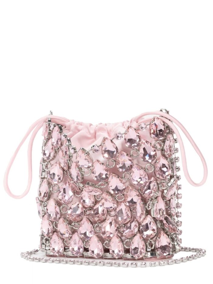 SELF-PORTRAIT BORSA MINI IN MAGLIA METALLICA CON CRISTALLI