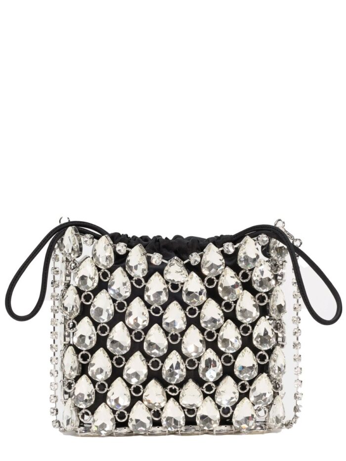 SELF-PORTRAIT BORSA MINI IN MAGLIA METALLICA CON CRISTALLI