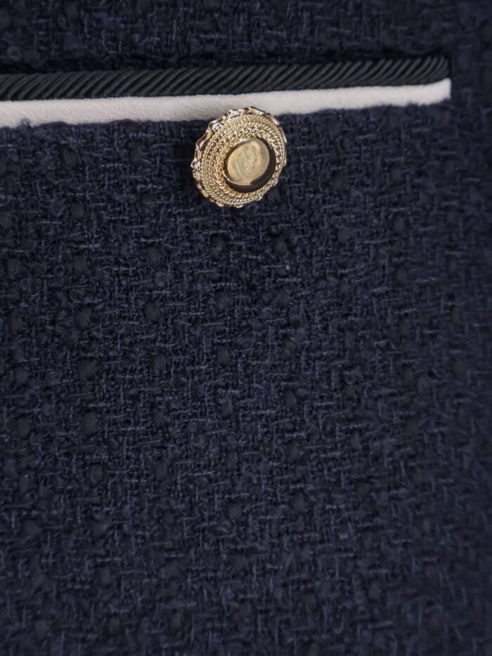 SELF PORTRAIT Bouclé Fabric Blazer With Jewel Buttons