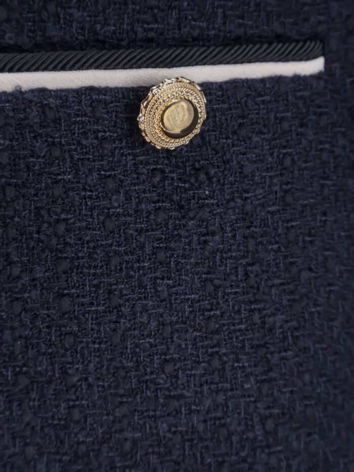 SELF PORTRAIT Bouclé Fabric Blazer With Jewel Buttons