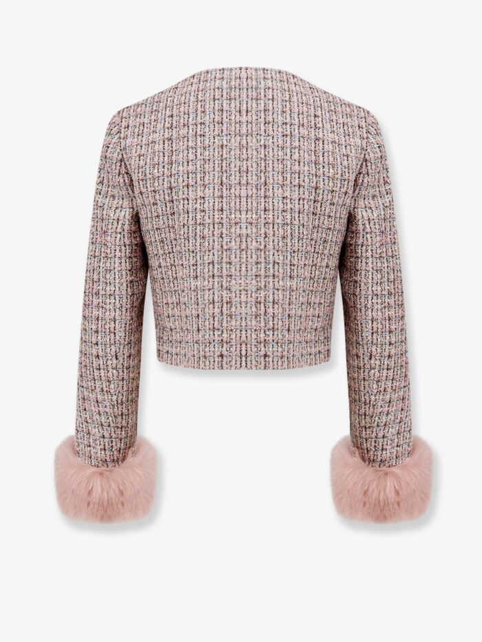 SELF PORTRAIT Bouclé Fabric Blazer With Jewels Profiles