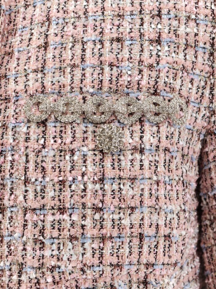 SELF PORTRAIT Bouclé Fabric Blazer With Jewels Profiles
