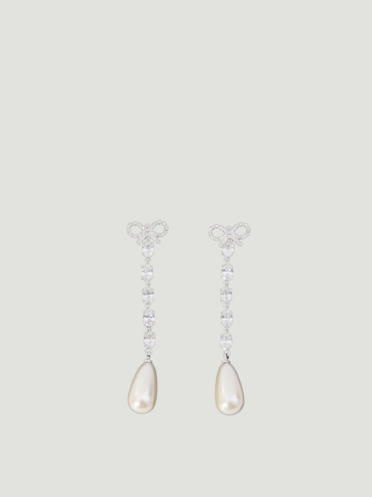 Self Portrait Bow pearl droplet earrings