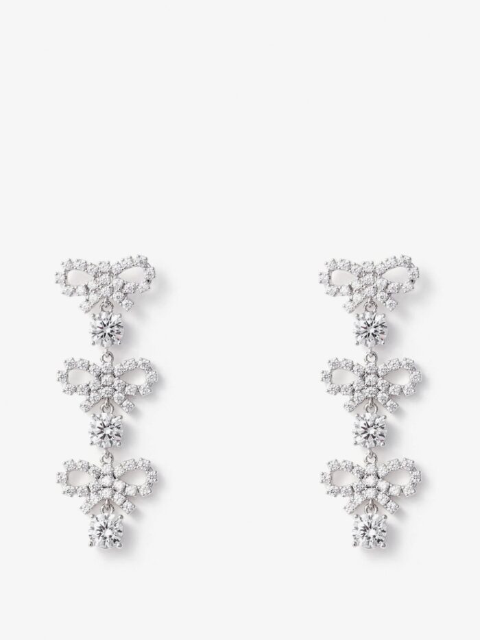 SELF PORTRAIT Brass Earrings With Crystals
