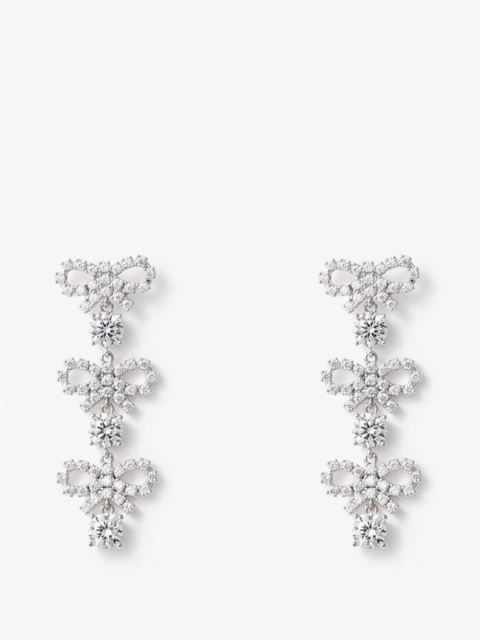SELF PORTRAIT Brass Earrings With Crystals