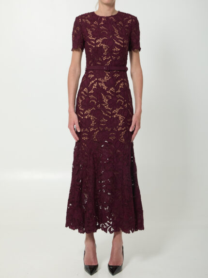Self Portrait Burgundy lace midi dress
