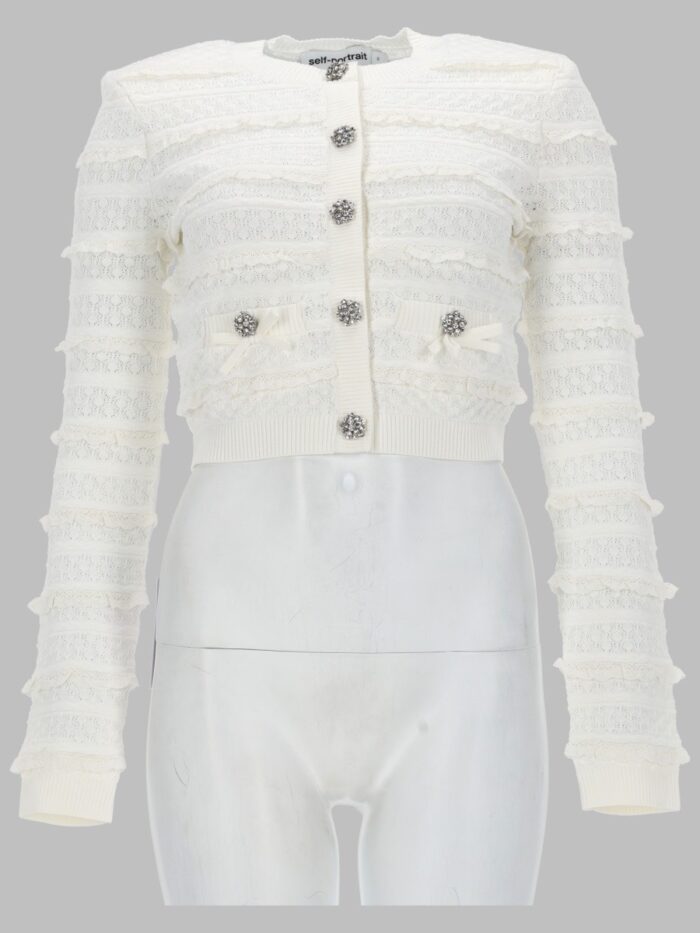 self portrait cardigan traforato con strass SELF-PORTRAIT CARDIGAN TRAFORATO CON STRASS
