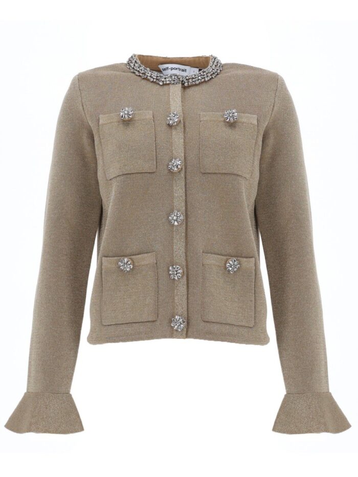 SELF-PORTRAIT CARDIGAN WITH JEWEL BUTTONS
