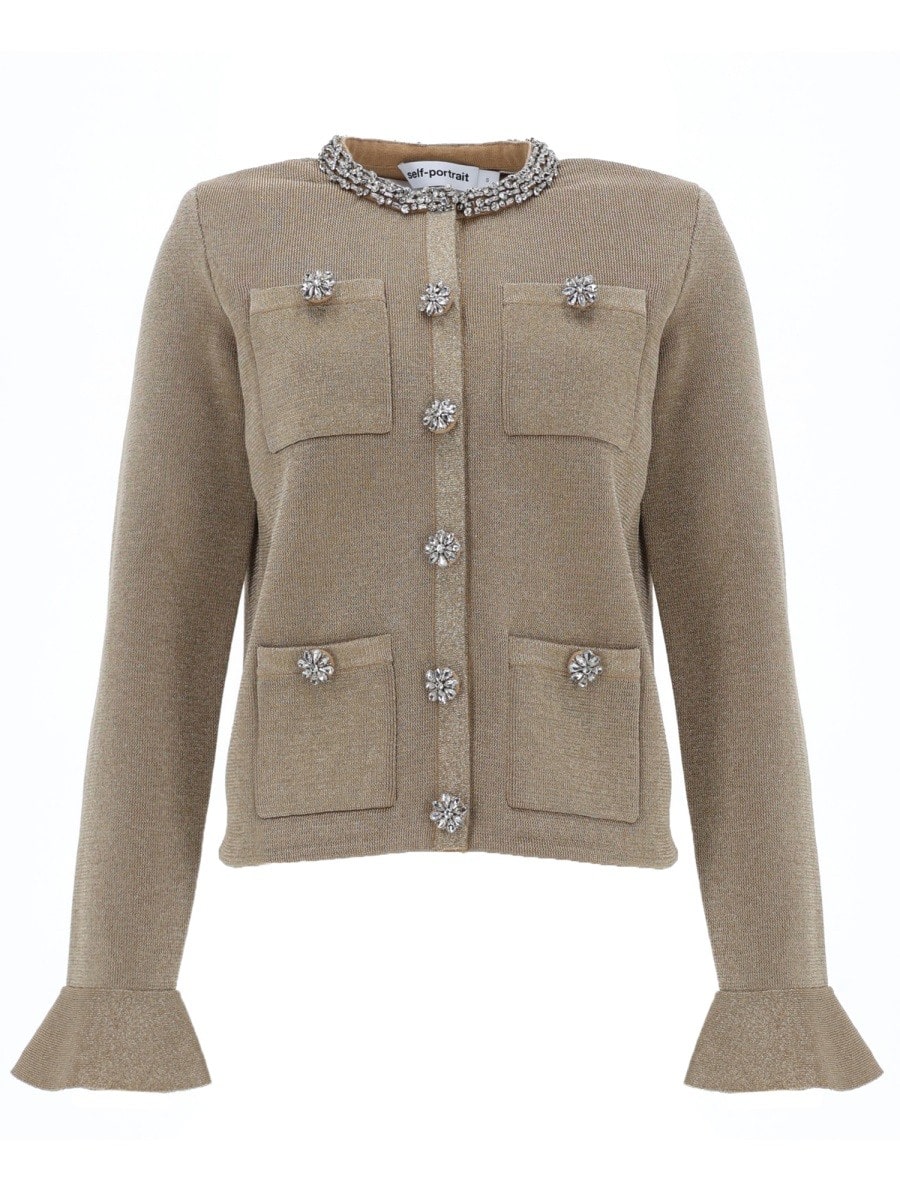 SELF-PORTRAIT CARDIGAN WITH JEWEL BUTTONS