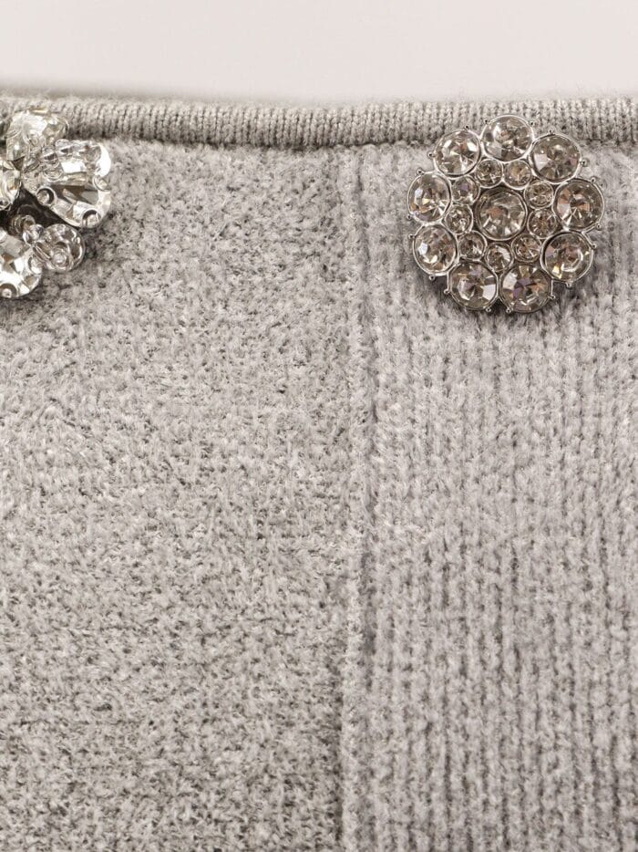 SELF PORTRAIT Chenille Sweater With Rhinestones