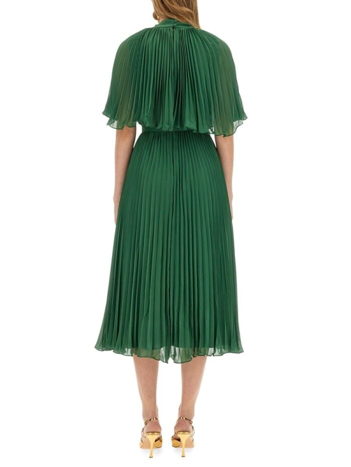 SELF-PORTRAIT CHIFFON MIDI DRESS WITH CAPE