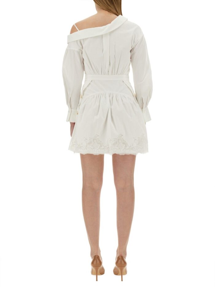 SELF-PORTRAIT COTTON LACE MINI DRESS