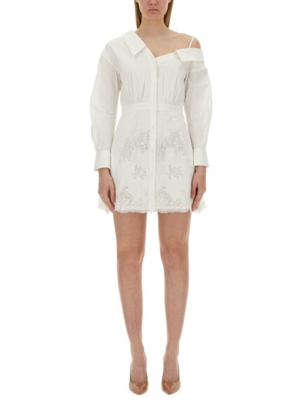 SELF-PORTRAIT COTTON LACE MINI DRESS