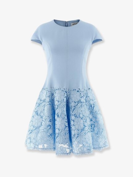 SELF PORTRAIT Crepe Lace Mini Dress