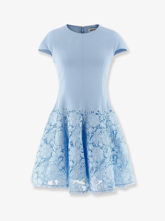 SELF PORTRAIT Crepe Lace Mini Dress