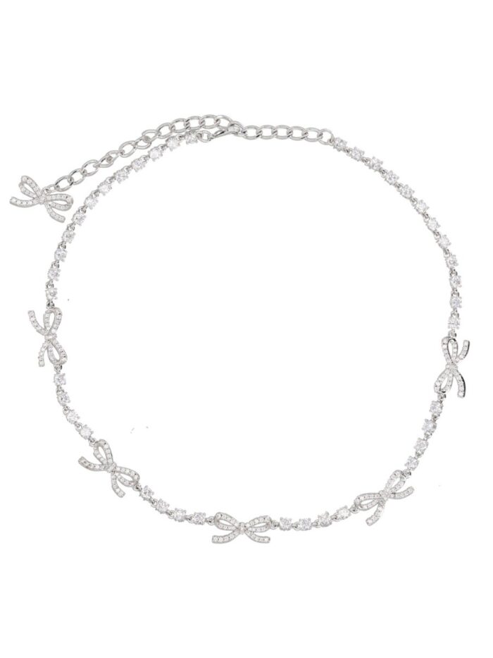 SELF-PORTRAIT "CRYSTAL BOW" NECKLACE