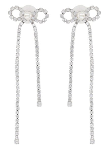 SELF-PORTRAIT "CRYSTAL DROPLET BOW" EARRINGS