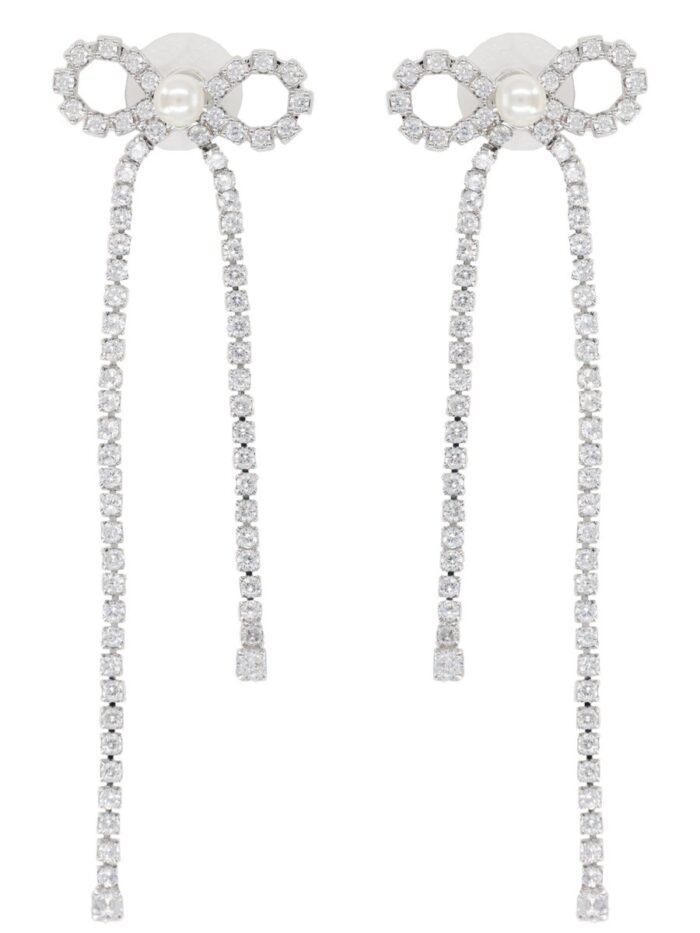 SELF-PORTRAIT "CRYSTAL DROPLET BOW" EARRINGS