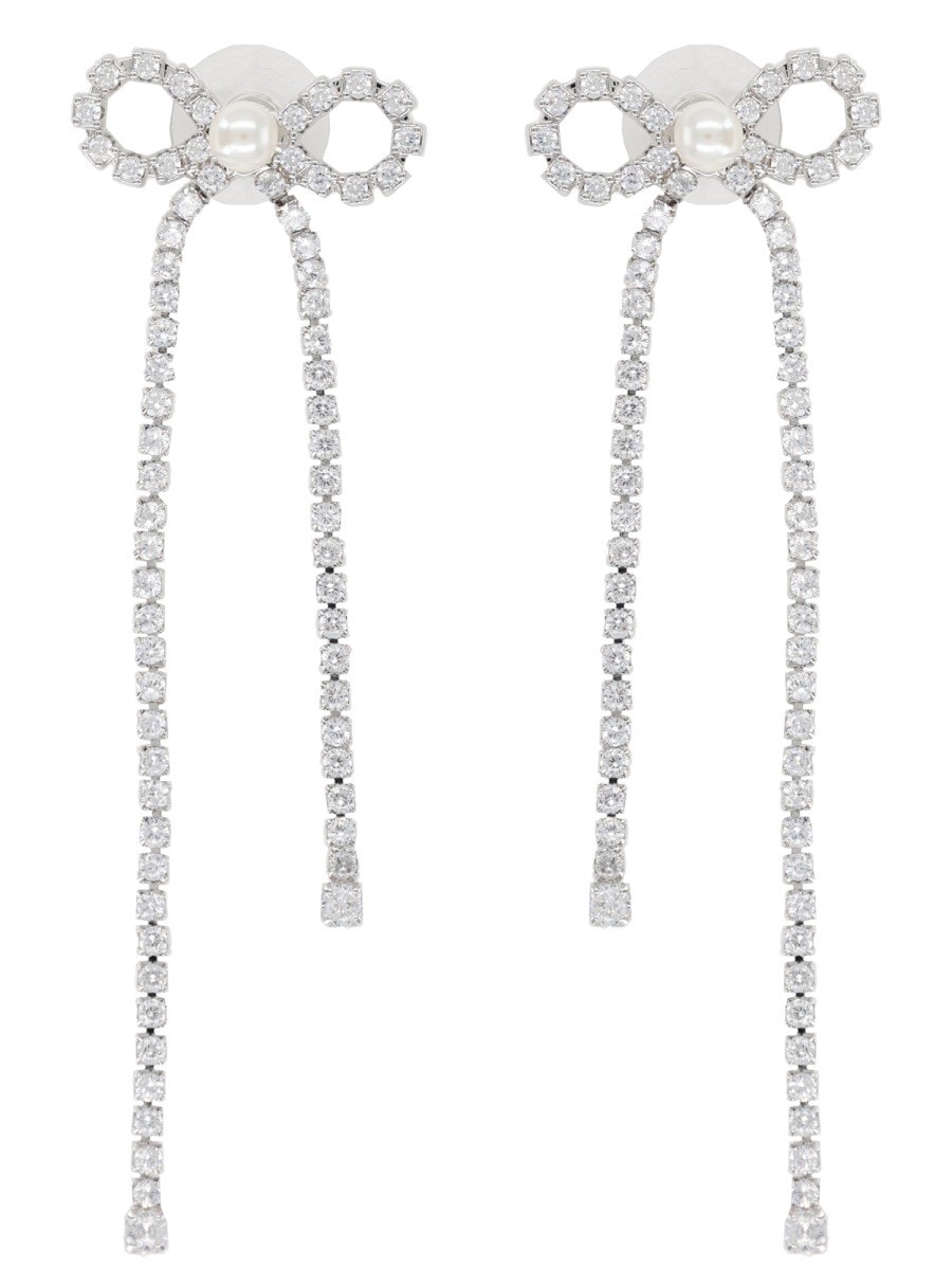 SELF-PORTRAIT "CRYSTAL DROPLET BOW" EARRINGS