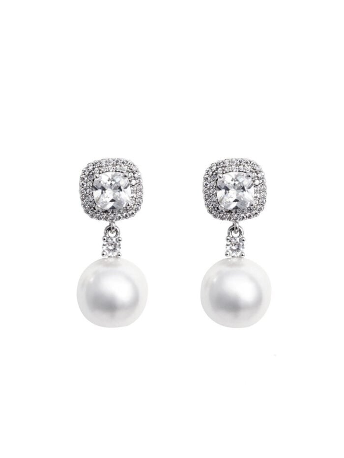 SELF-PORTRAIT CRYSTAL EARRINGS WITH PEARL