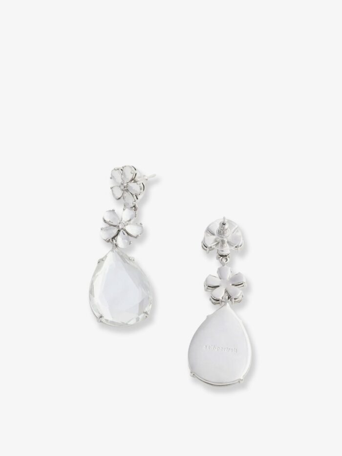 SELF PORTRAIT Crystal Flower Tiered Earrings