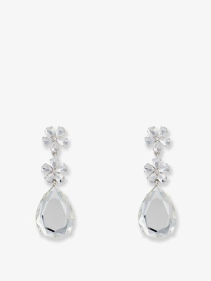 SELF PORTRAIT Crystal Flower Tiered Earrings