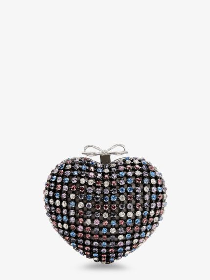 SELF PORTRAIT Crystal Heart Clutch Bag