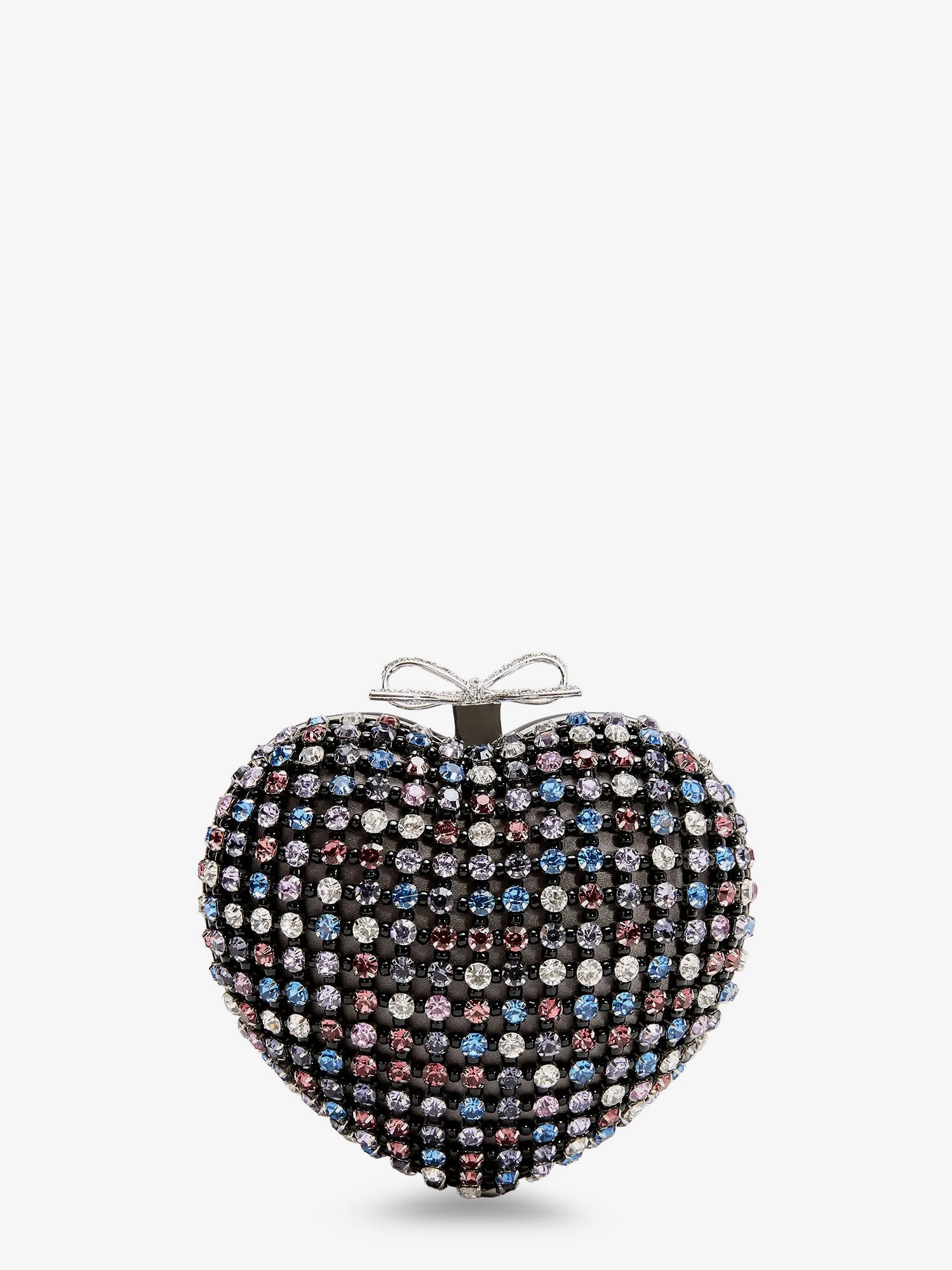 SELF PORTRAIT Crystal Heart Clutch Bag