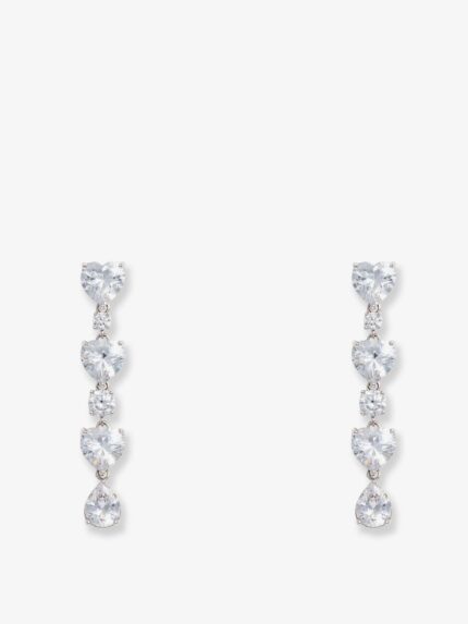 SELF PORTRAIT Crystal Heart Tiered Earrings