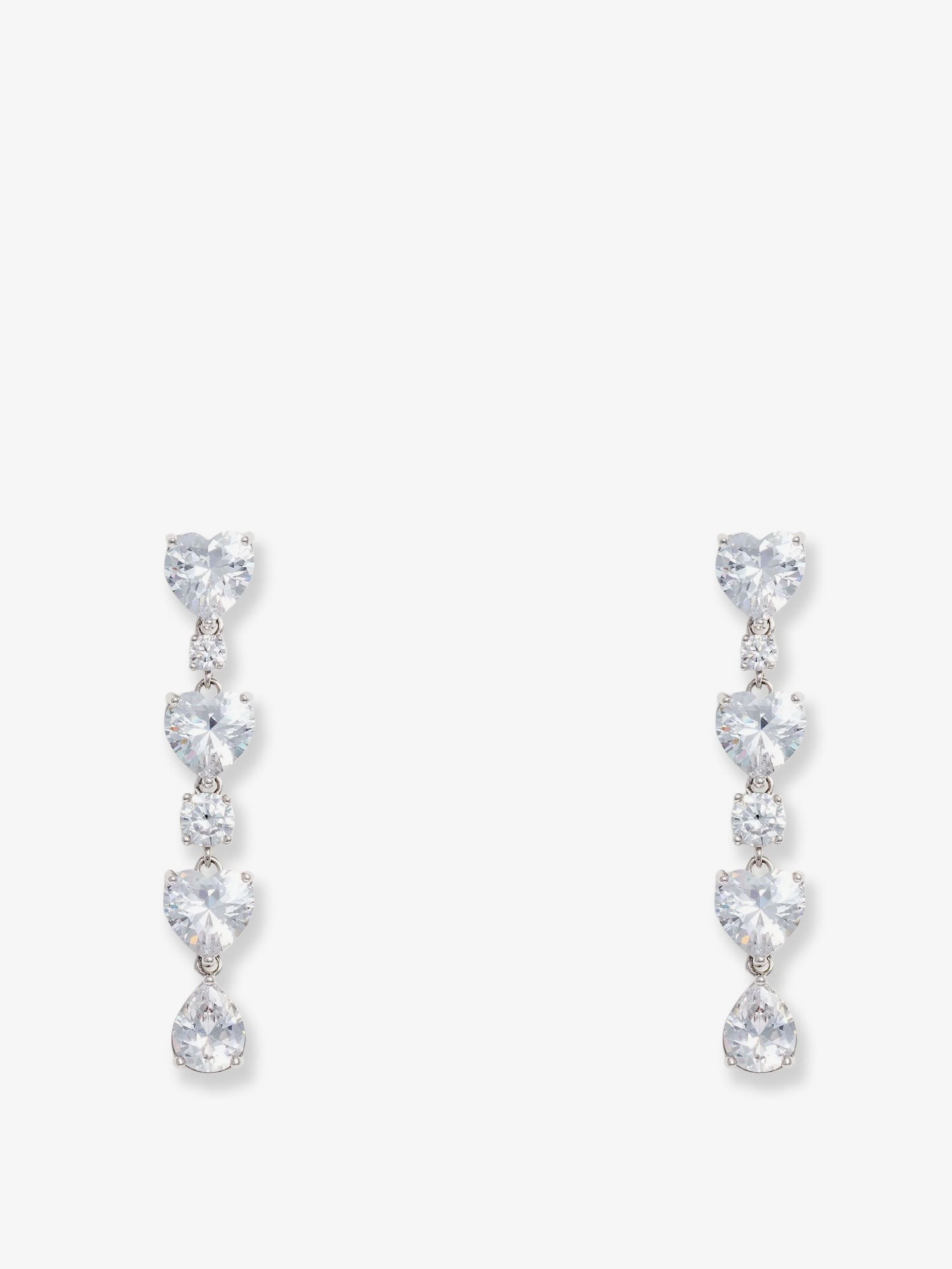 SELF PORTRAIT Crystal Heart Tiered Earrings