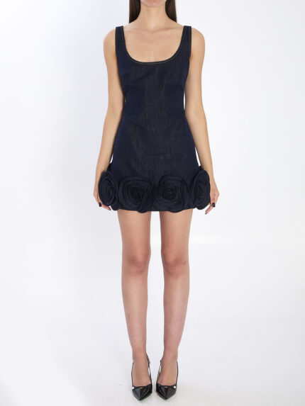 Self Portrait Denim 3D Flower mni dress