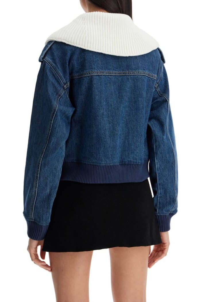 SELF PORTRAIT Denim Bomber Jacket For