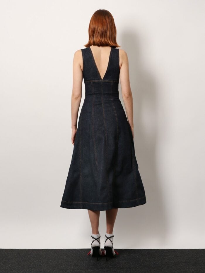 SELF PORTRAIT Denim Midi Dress