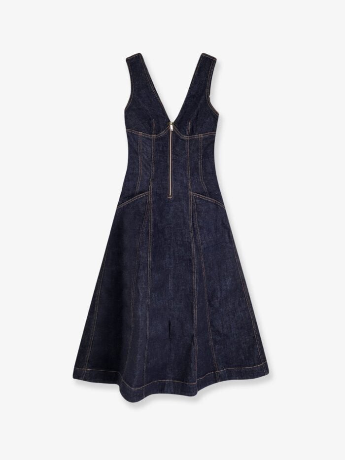 SELF PORTRAIT Denim Midi Dress