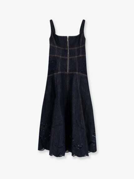 SELF PORTRAIT Denim Midi Dress