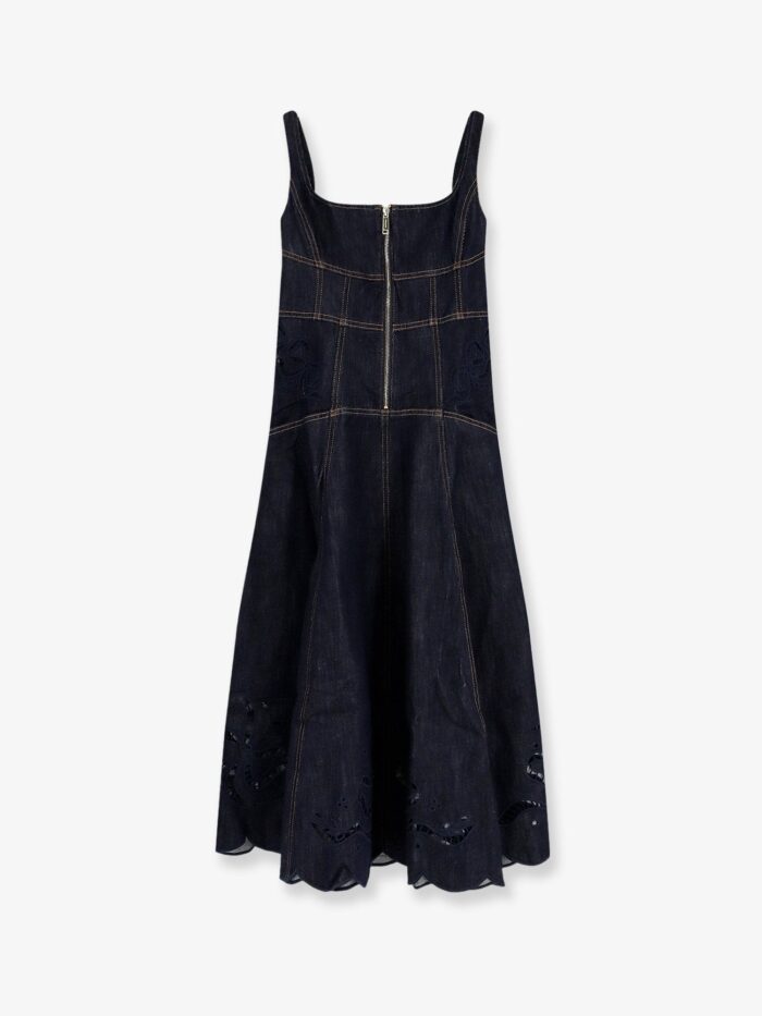 self portrait denim midi dress SELF PORTRAIT Denim Midi Dress