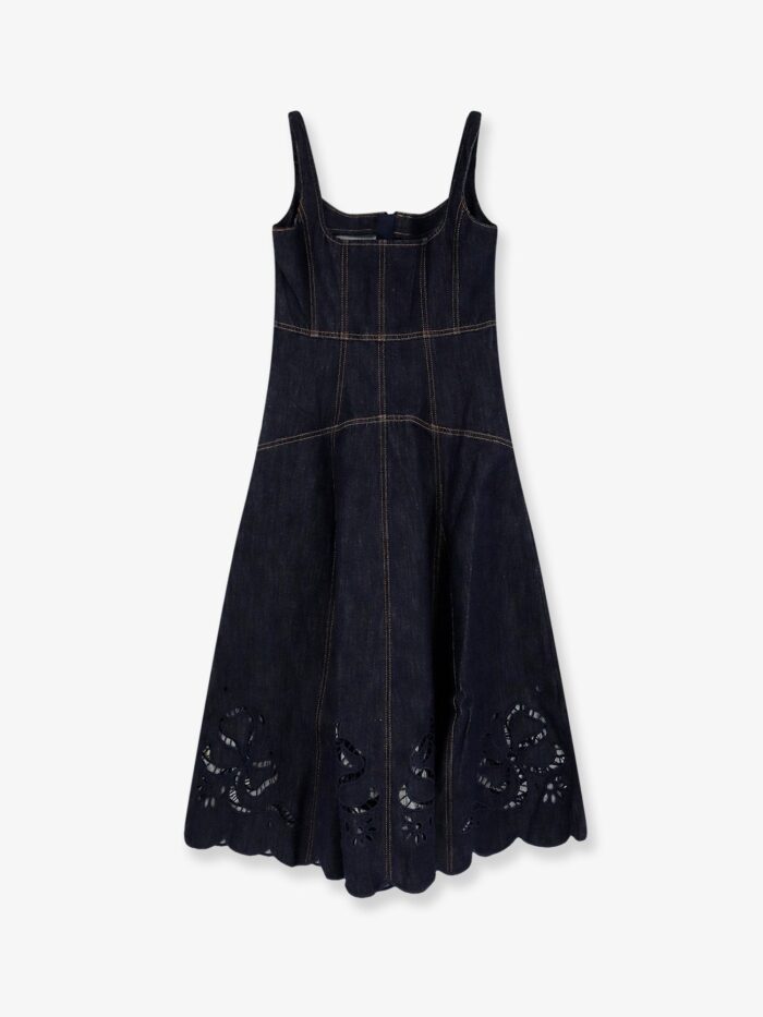 SELF PORTRAIT Denim Midi Dress