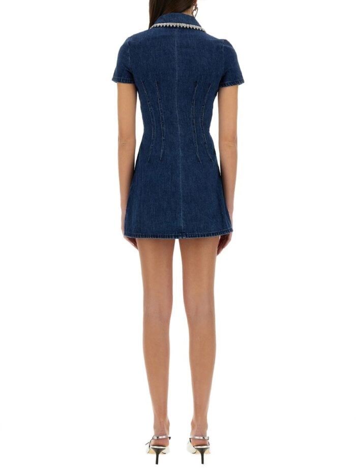 SELF-PORTRAIT DENIM MINI DRESS