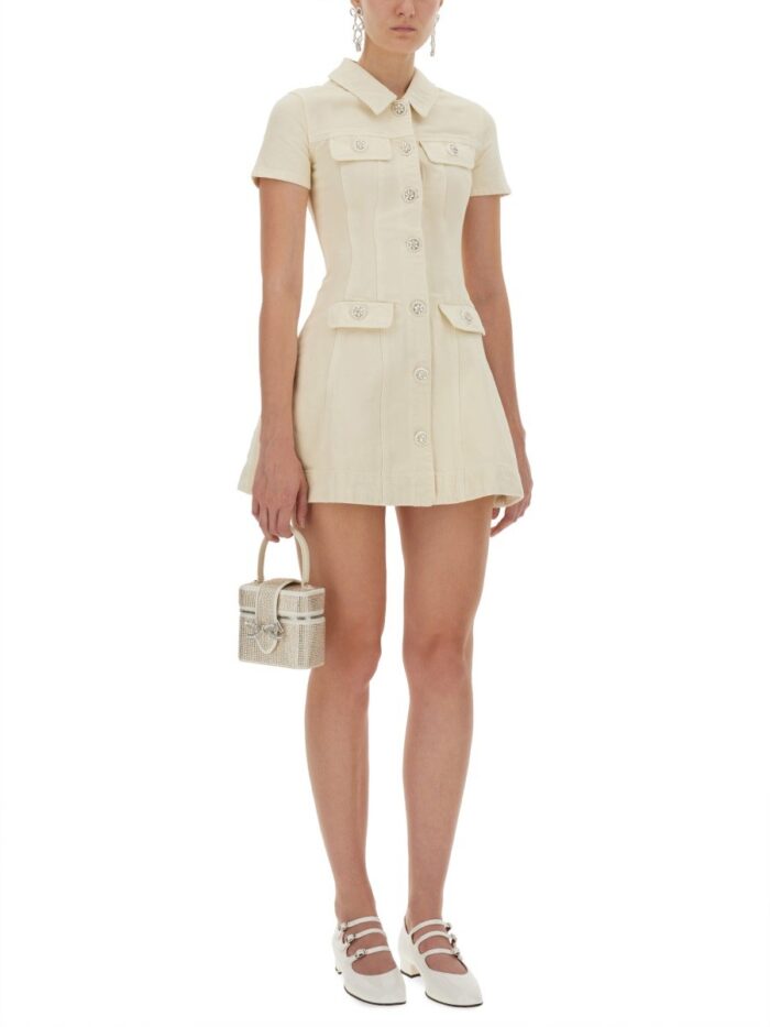 SELF-PORTRAIT DENIM MINI DRESS