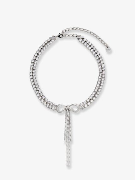 SELF PORTRAIT Double Crystal Bow Choker