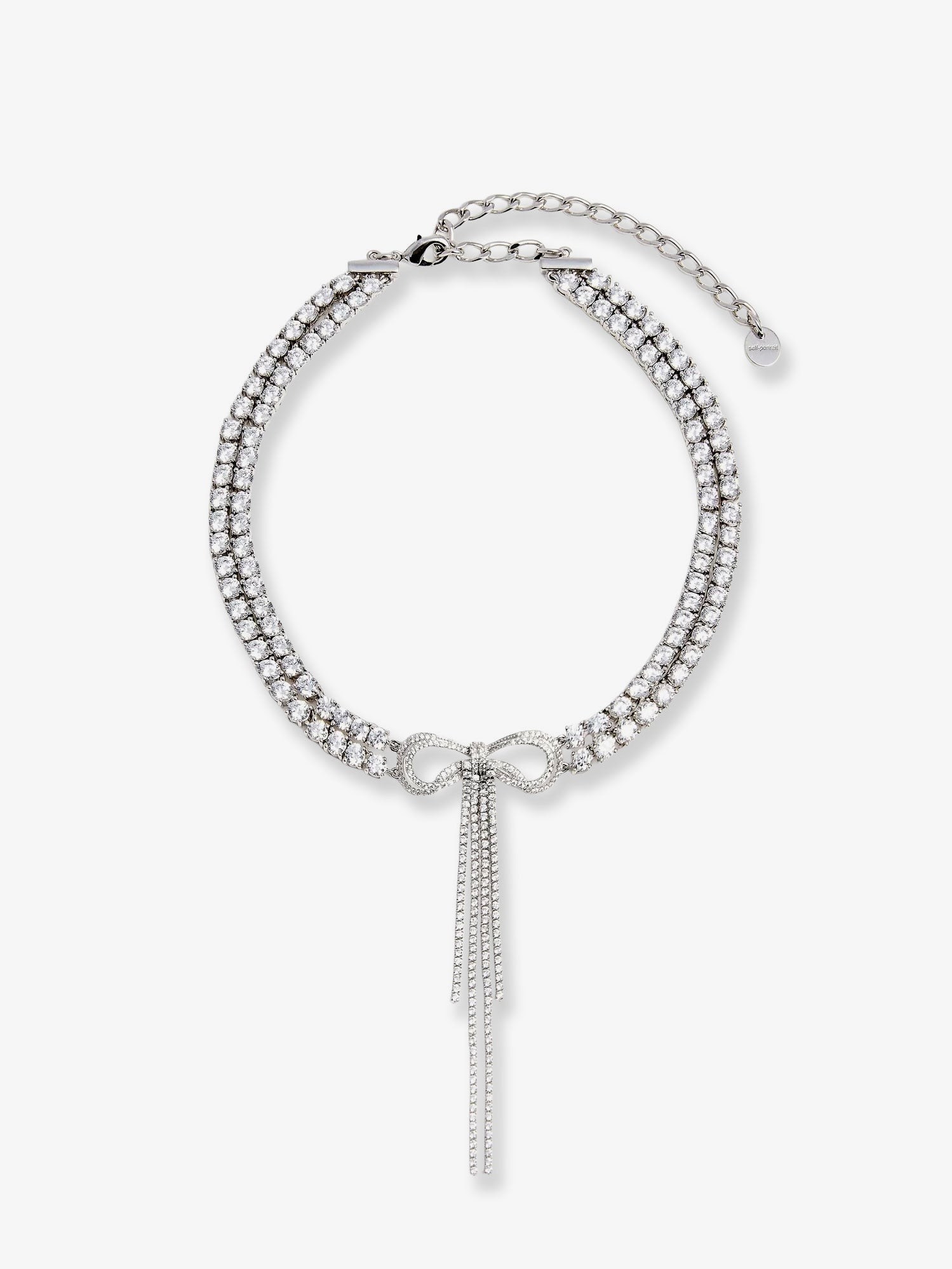 SELF PORTRAIT Double Crystal Bow Choker