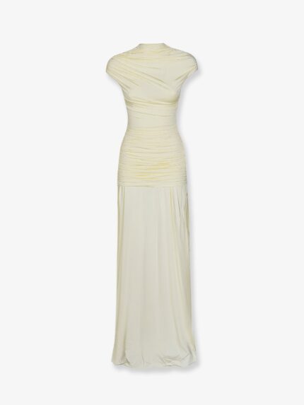 SELF PORTRAIT Draped Jersey Long Dress