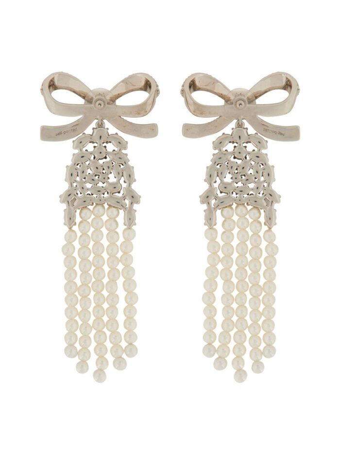 SELF-PORTRAIT DROP EARRINGS WITH BOW