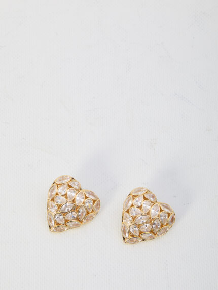 Self Portrait Embellished Heart earrings