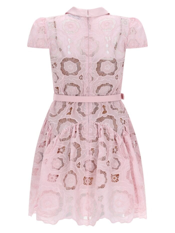 SELF-PORTRAIT FLARED FLORAL LACE DRESS