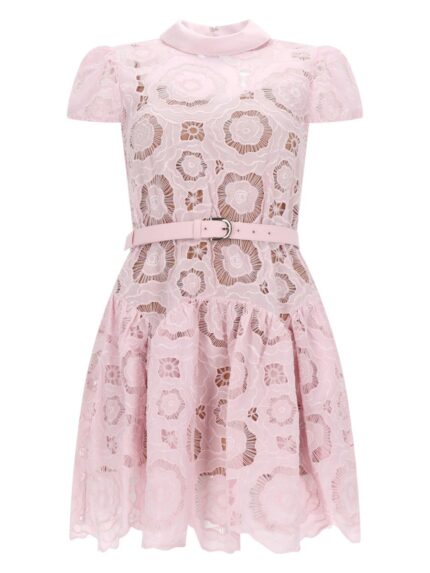 SELF-PORTRAIT FLARED FLORAL LACE DRESS